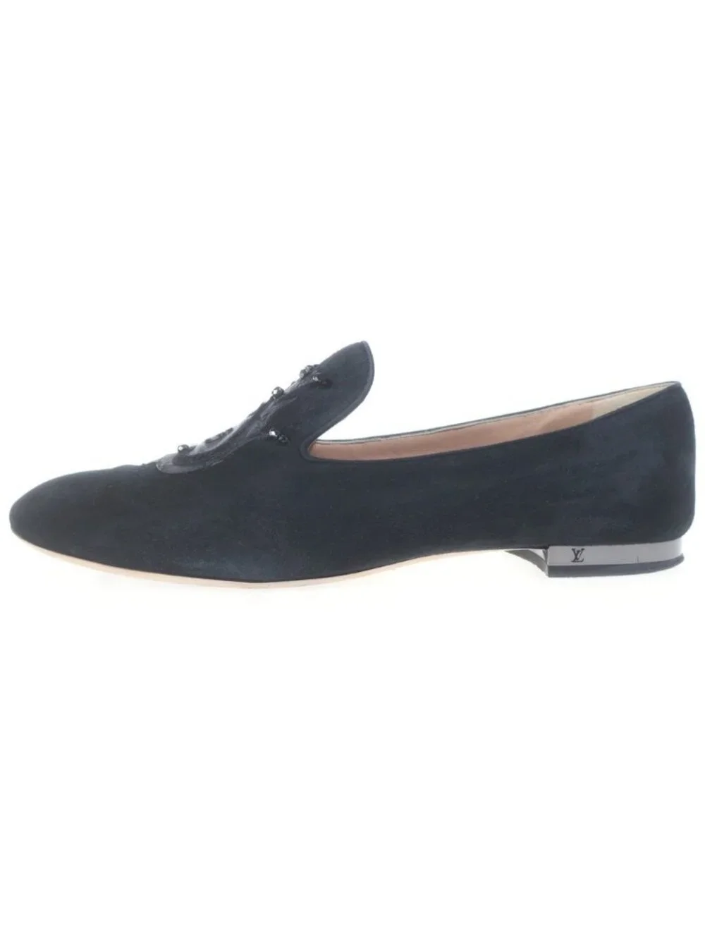 Louis Vuitton Beaded Suede Flat Shoes Pumps Black